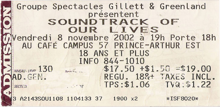 Sound Track Ticket